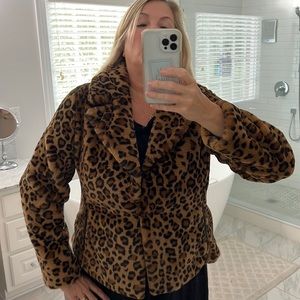 incredibly soft and fuzzy, faux cheetah jacket